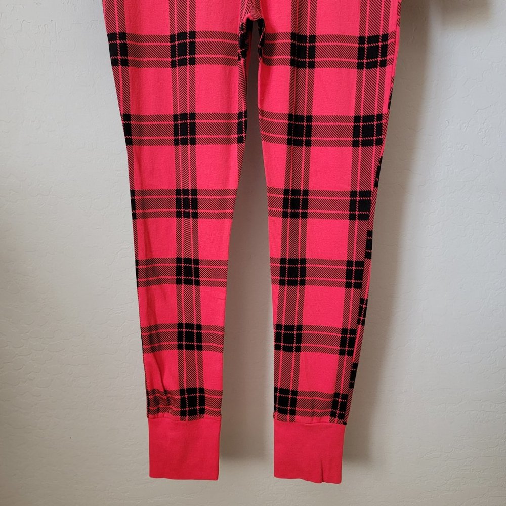 PINK Victoria's Secret One Piece Plaid Christmas Sleeper Pajama - Picture 11 of 13
